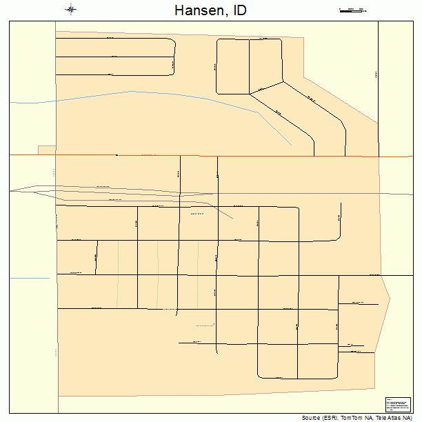 Hansen, ID street map