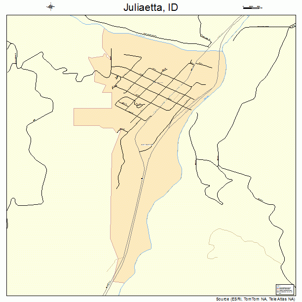 Juliaetta, ID street map