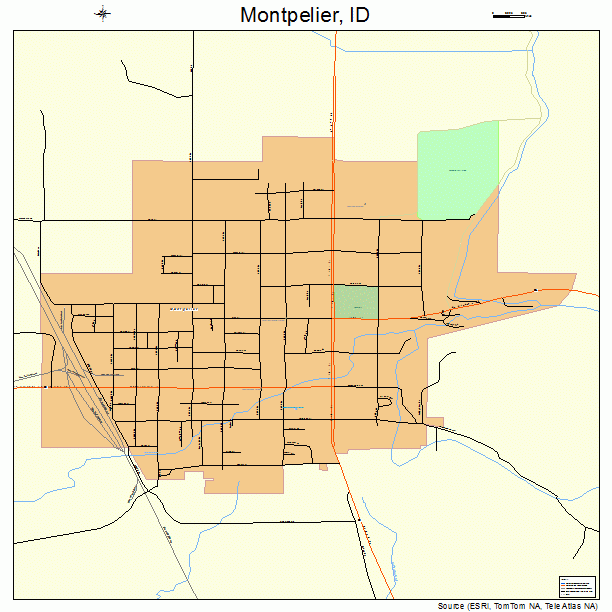 Montpelier, ID street map
