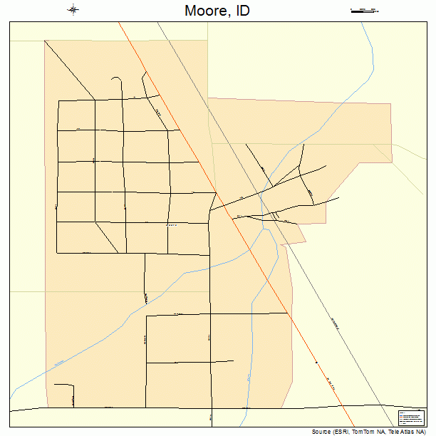 Moore, ID street map