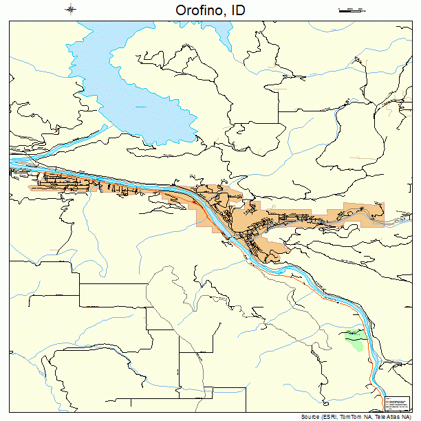 Orofino, ID street map