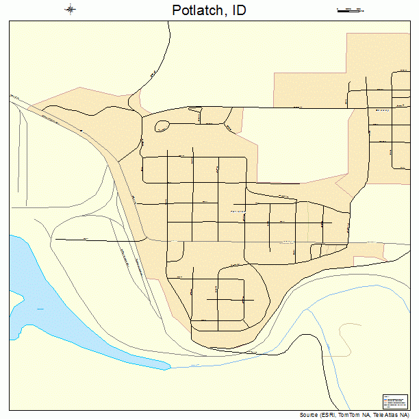 Potlatch, ID street map
