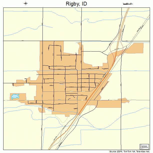 Rigby, ID street map
