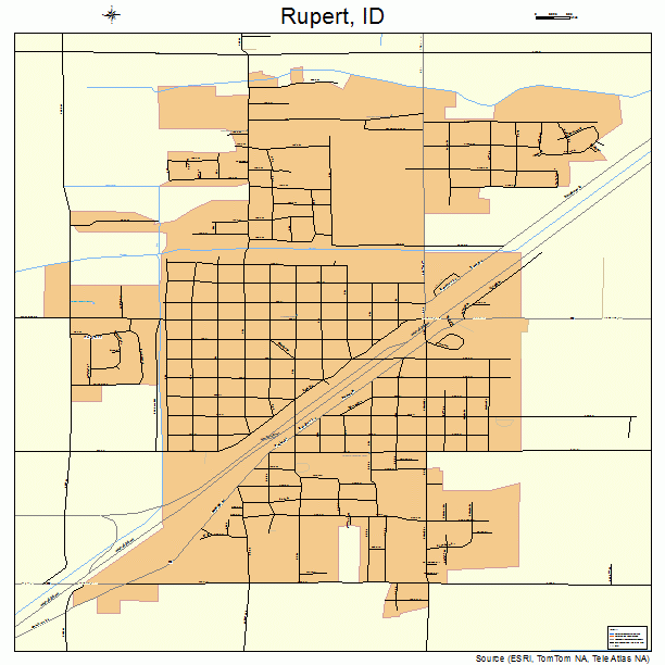 Rupert, ID street map