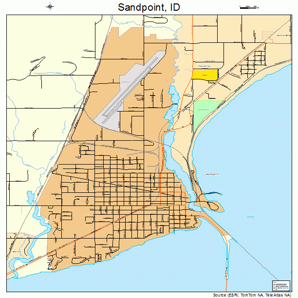 Sandpoint, ID street map