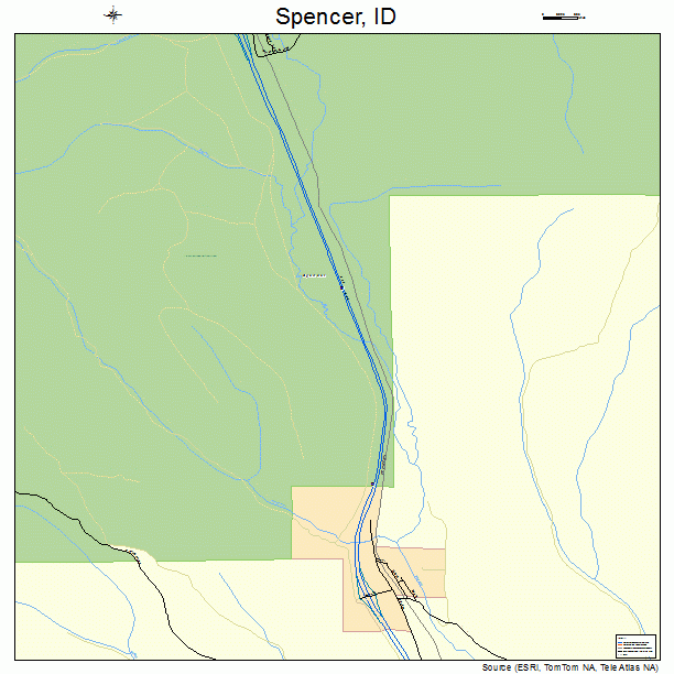 Spencer, ID street map