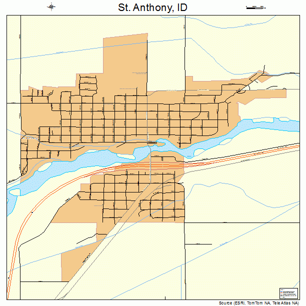 St. Anthony, ID street map