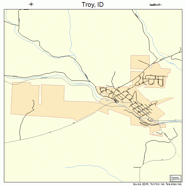 Troy, ID street map