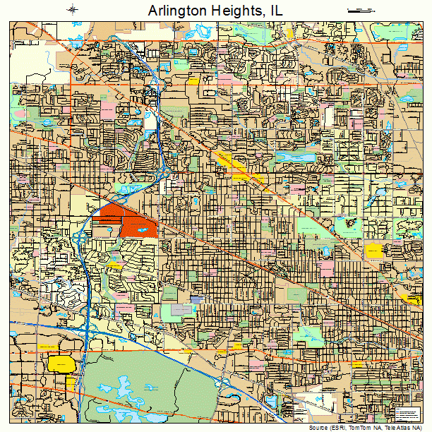 Arlington Heights, IL street map