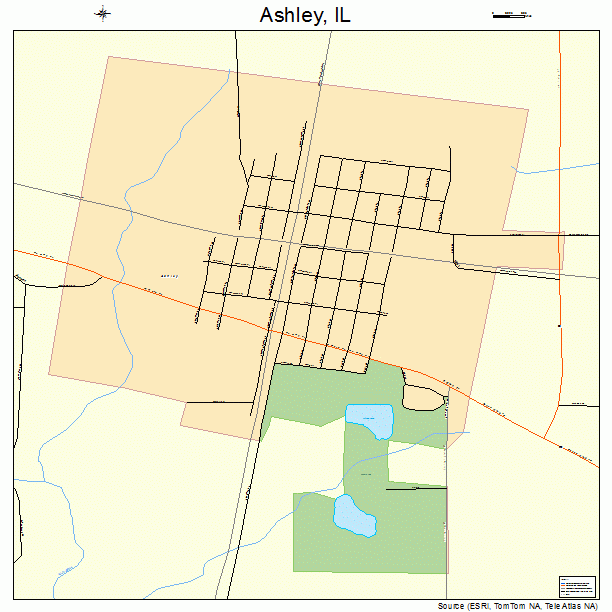 Ashley, IL street map
