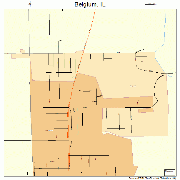 Belgium, IL street map