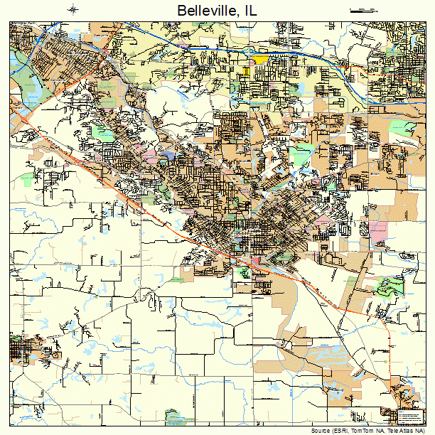 Belleville, IL street map