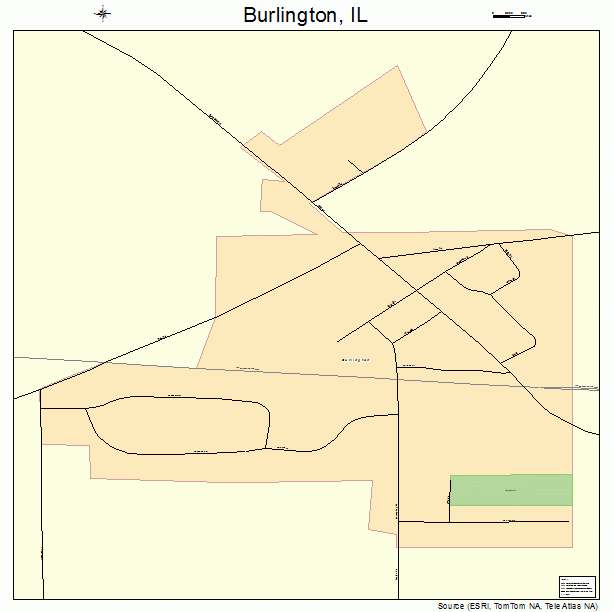 Burlington, IL street map
