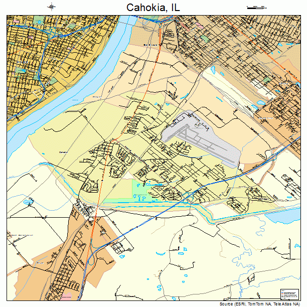 Cahokia, IL street map