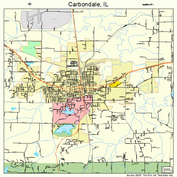 Carbondale, IL street map