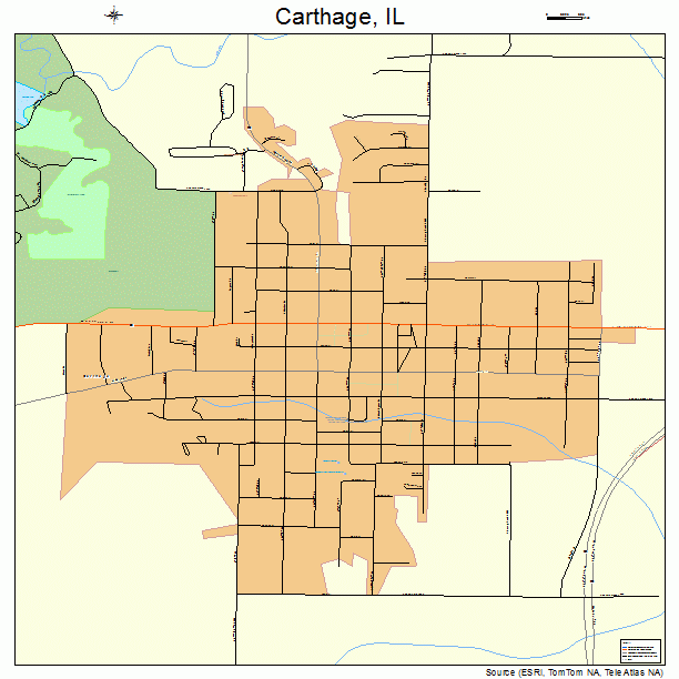 Carthage, IL street map
