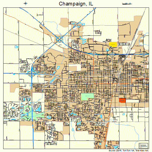 Champaign, IL street map
