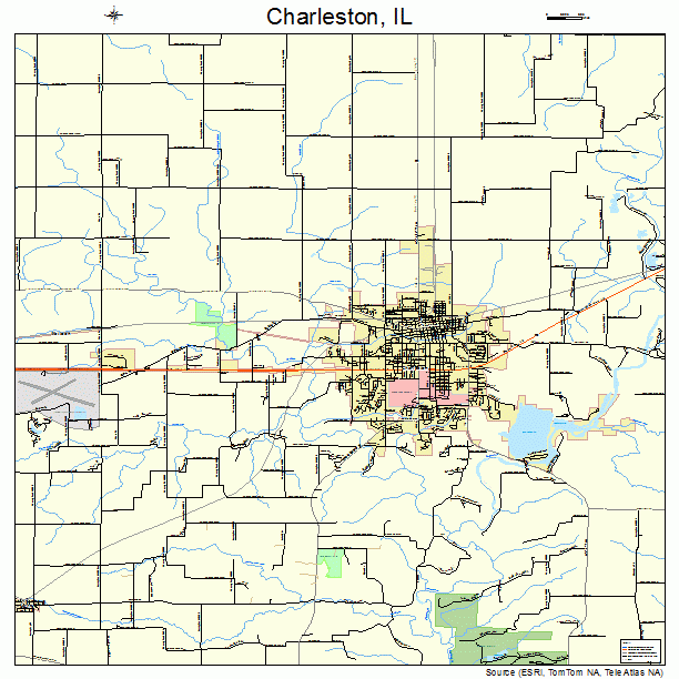 Charleston, IL street map