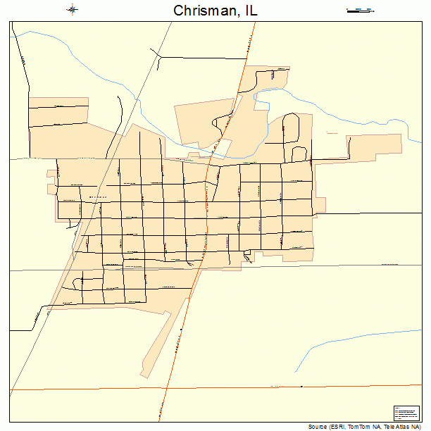 Chrisman, IL street map