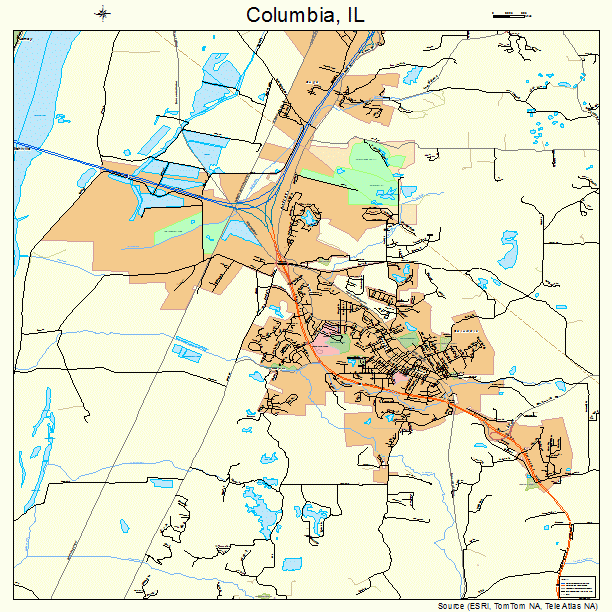 Columbia, IL street map