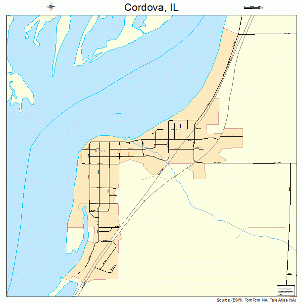 Cordova, IL street map