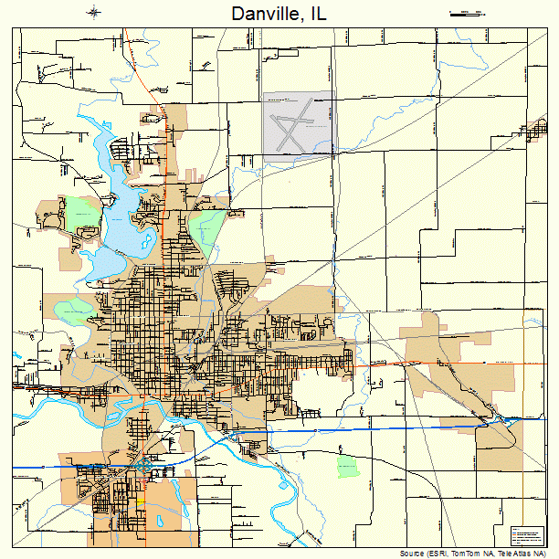 Danville, IL street map