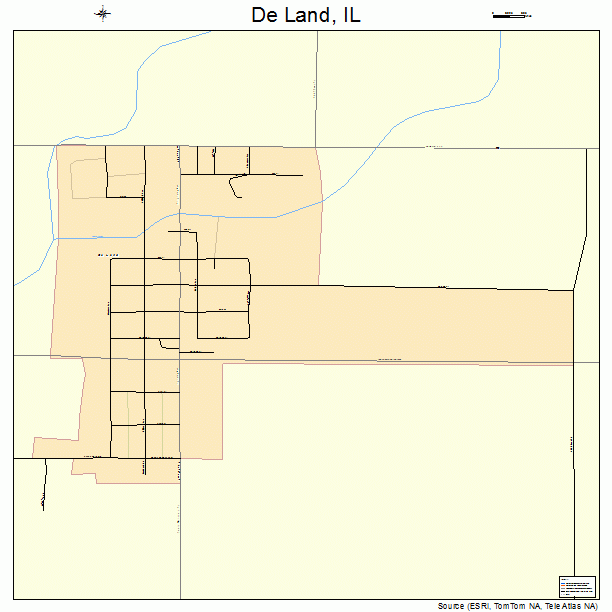 De Land, IL street map