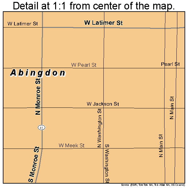 Abingdon, Illinois road map detail