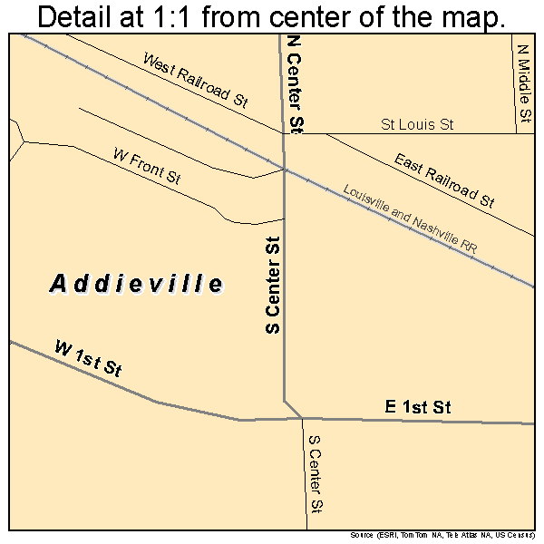 Addieville, Illinois road map detail