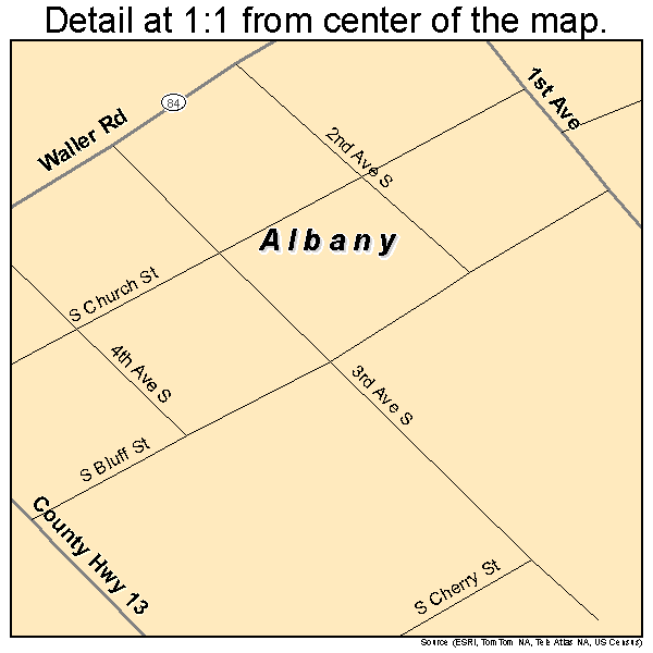Albany, Illinois road map detail
