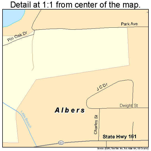 Albers, Illinois road map detail