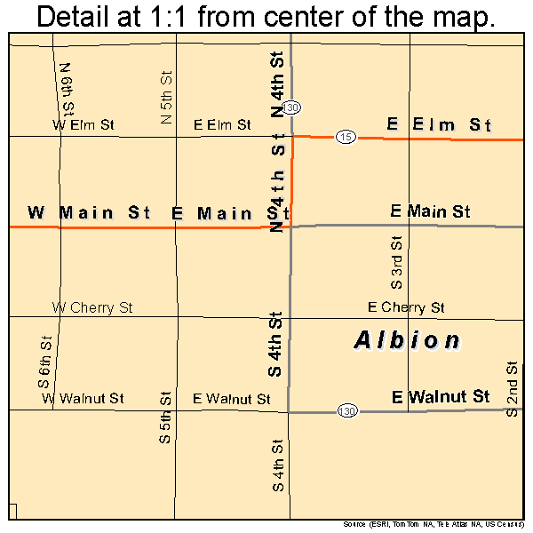 Albion, Illinois road map detail