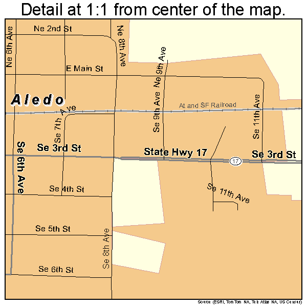 Aledo, Illinois road map detail