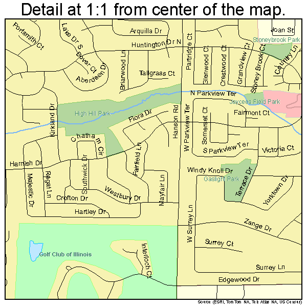 Algonquin, Illinois road map detail