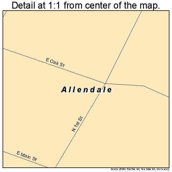 Allendale, Illinois road map detail