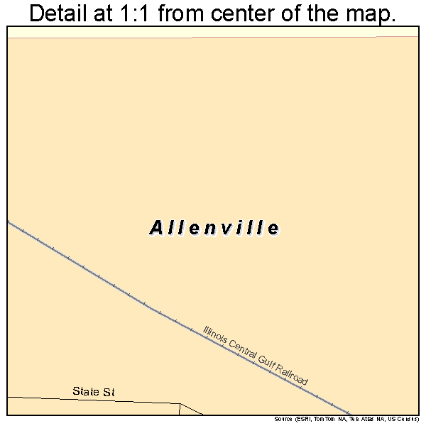 Allenville, Illinois road map detail