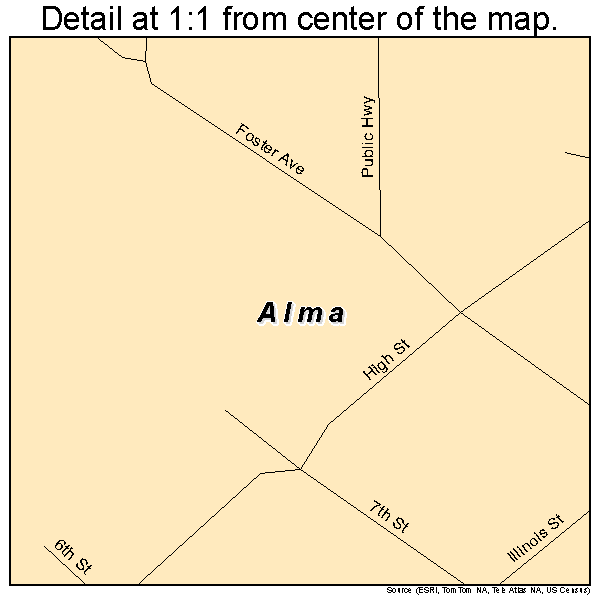 Alma, Illinois road map detail