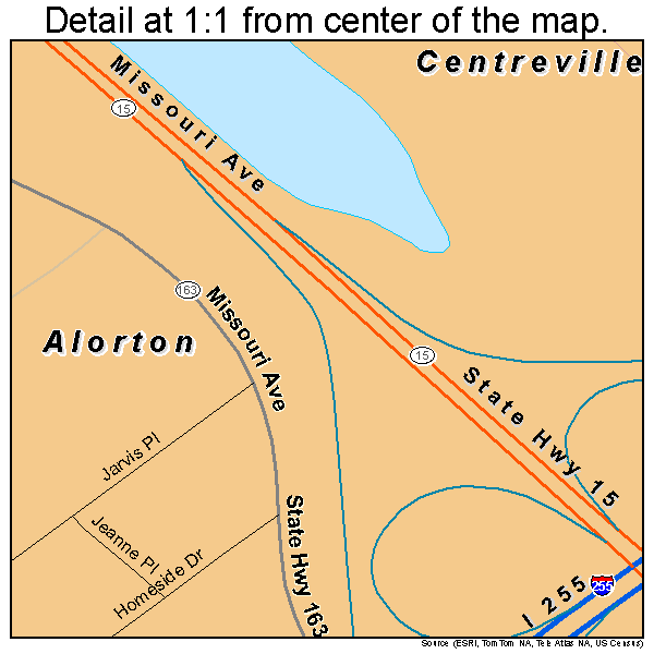 Alorton, Illinois road map detail
