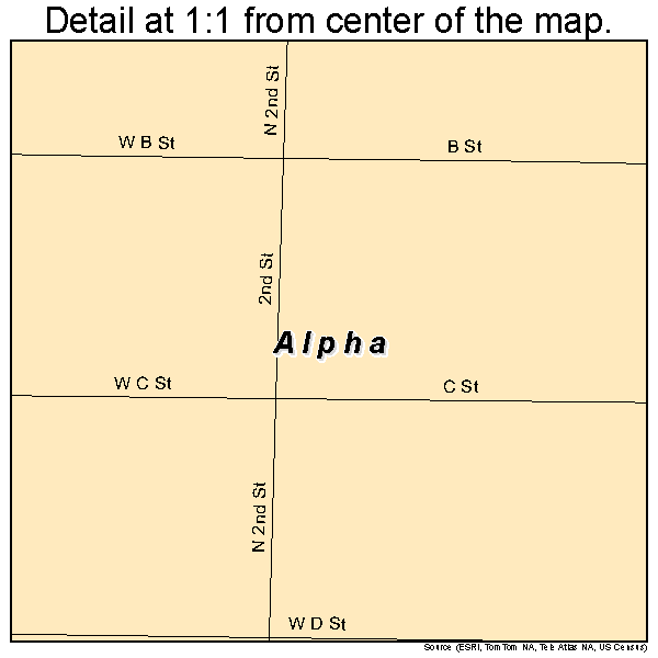 Alpha, Illinois road map detail