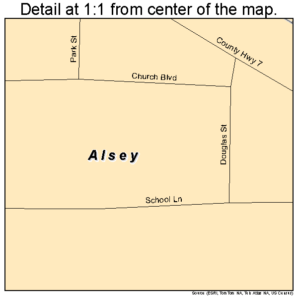 Alsey, Illinois road map detail