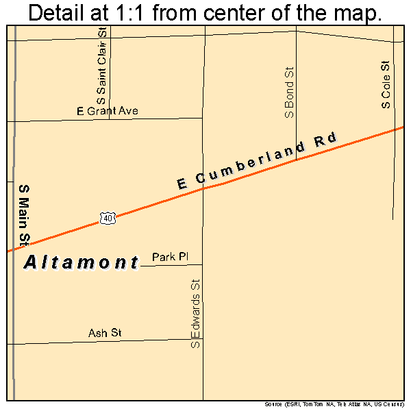Altamont, Illinois road map detail