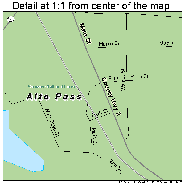 Alto Pass, Illinois road map detail