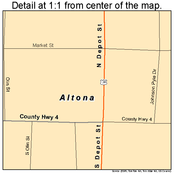 Altona, Illinois road map detail