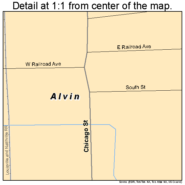 Alvin, Illinois road map detail