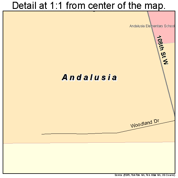 Andalusia, Illinois road map detail