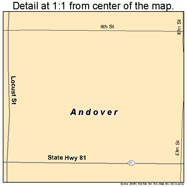 Andover, Illinois road map detail