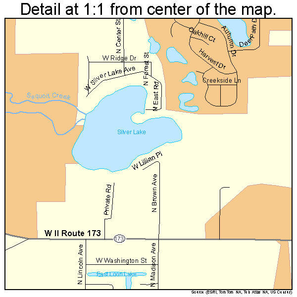 Antioch, Illinois road map detail