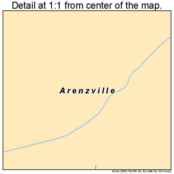 Arenzville, Illinois road map detail