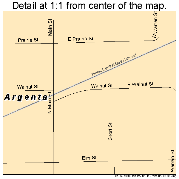 Argenta, Illinois road map detail
