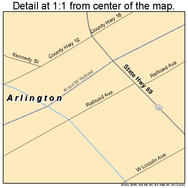 Arlington, Illinois road map detail